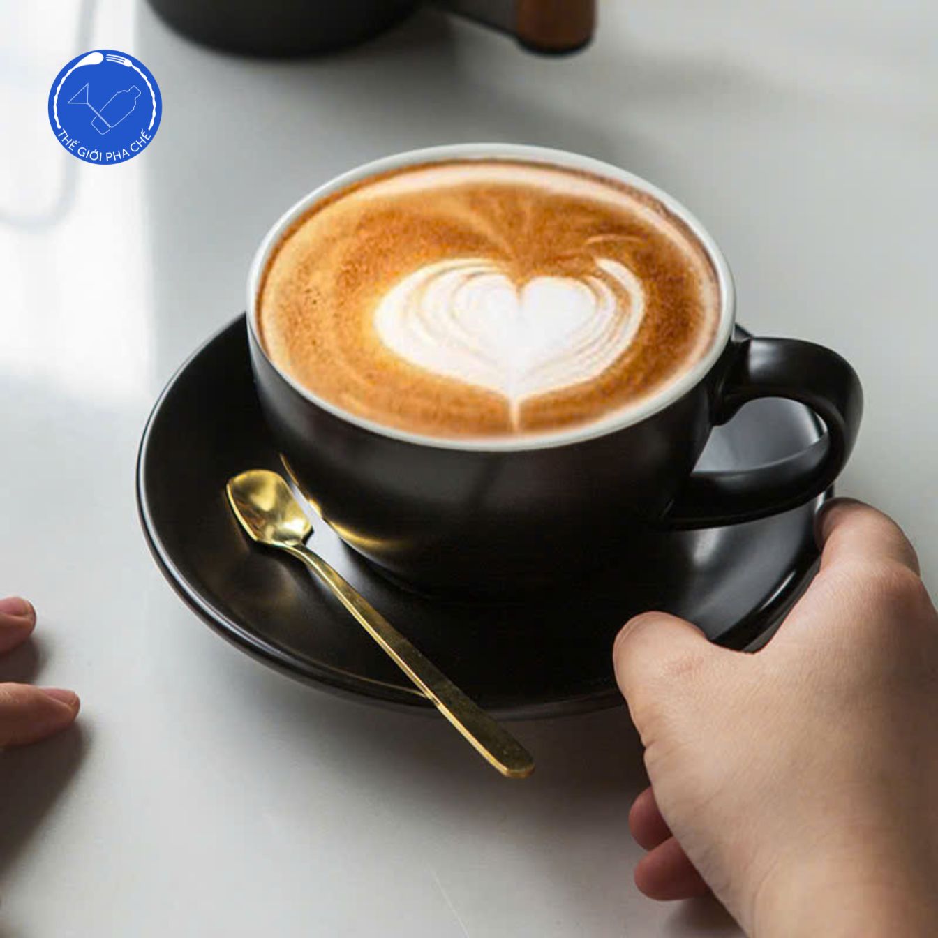 Tách sứ capu đen lì