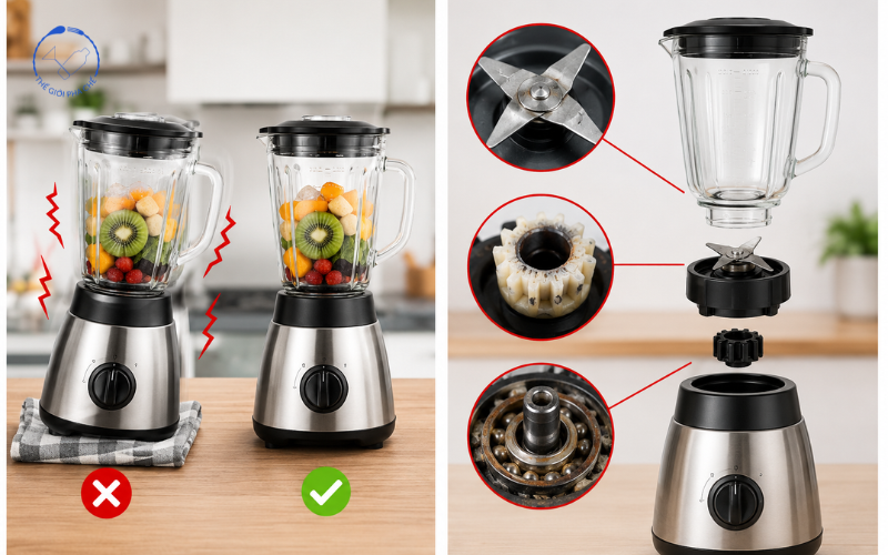 Cách khắc phục lỗi máy xay sinh tố kêu to tại nhà