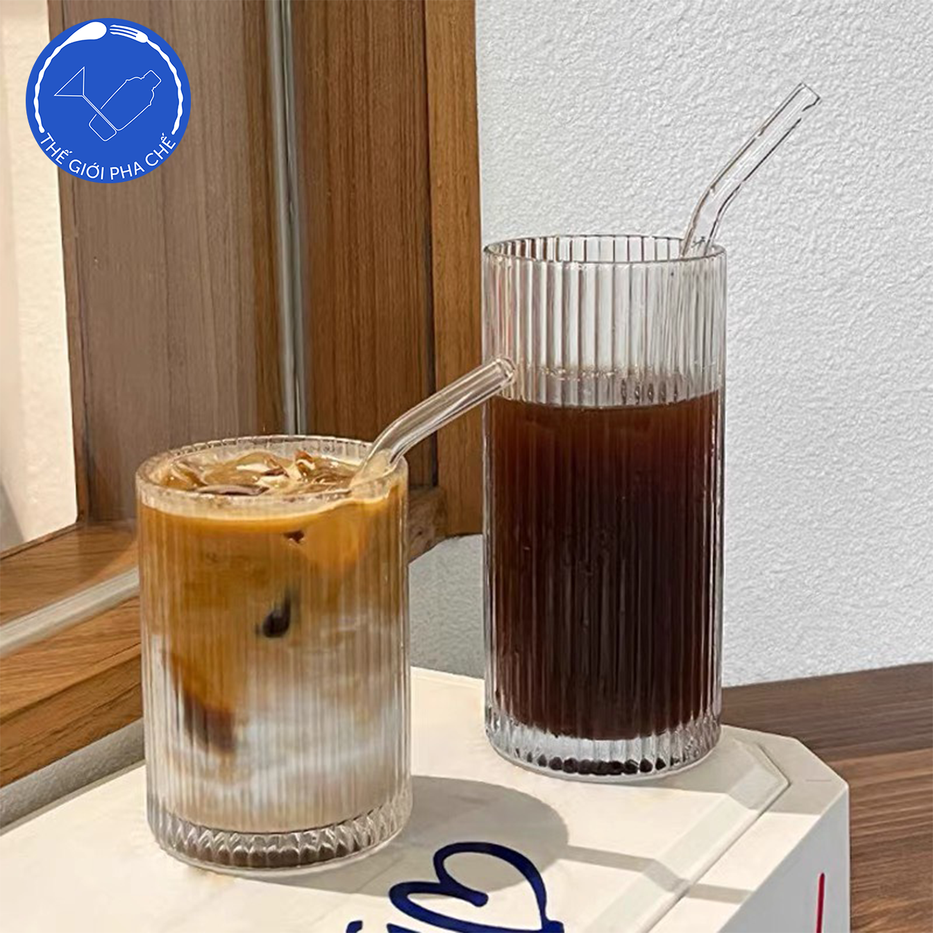 Ly thủy tinh kẻ sọc (Bộ 6c) 370ml - 314TH - Trung Quốc - 6