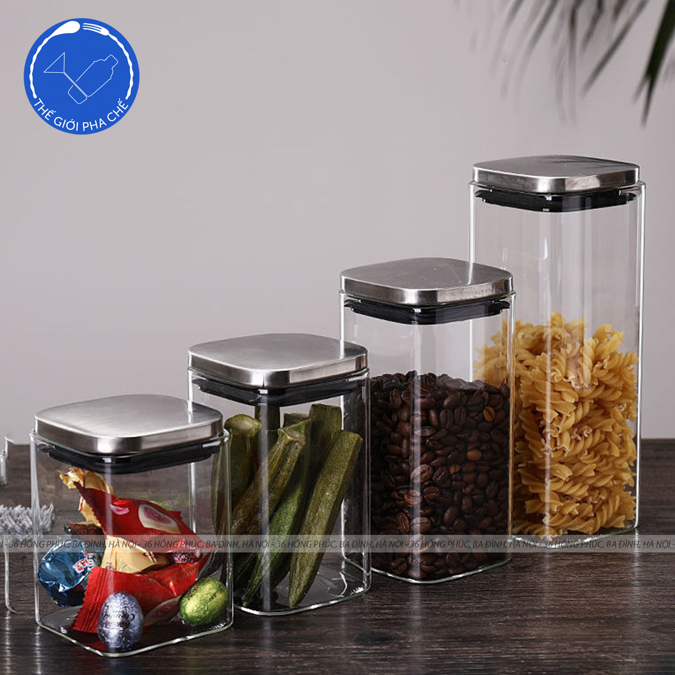 Lọ vuông nắp inox - 7