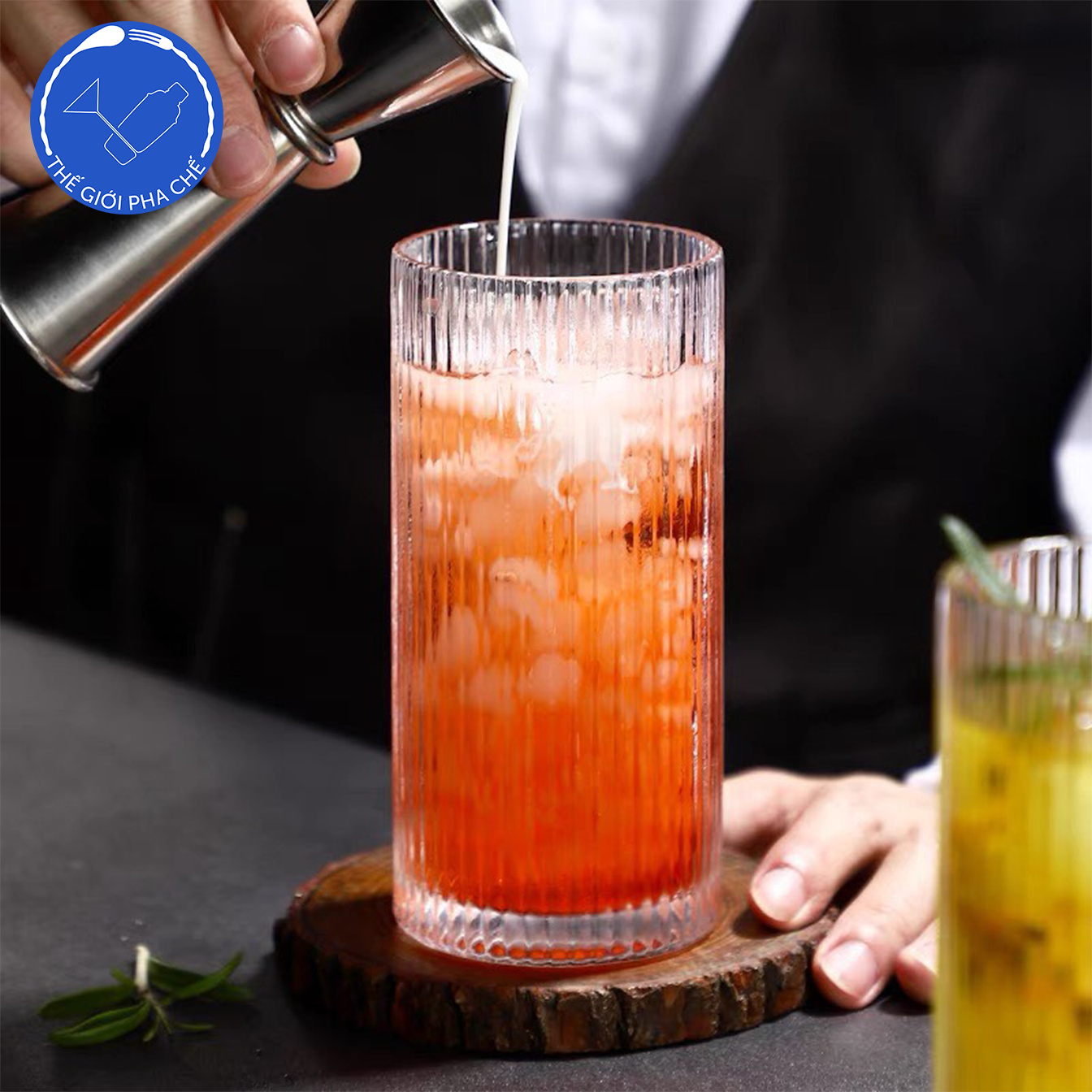 Ly thủy tinh kẻ sọc (Bộ 6c) 370ml - 314TH - Trung Quốc - 4
