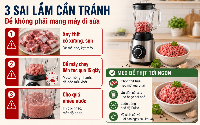 C&oacute; n&ecirc;n d&ugrave;ng m&aacute;y xay sinh tố để xay thịt