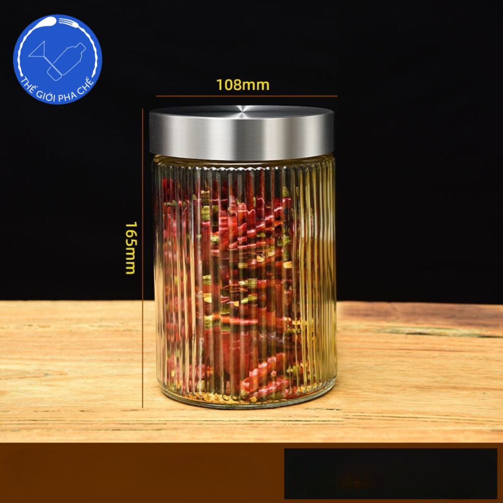 Lọ đựng thủy tinh kẻ nắp vặn (Cái) - Trung Quốc - 7
