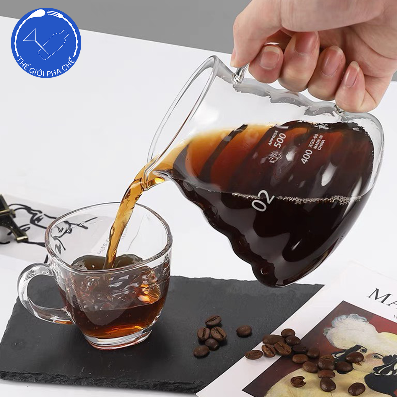 Bình Đựng Cà Phê Thuỷ Tinh Trơn Chịu Nhiệt 650ml - 5
