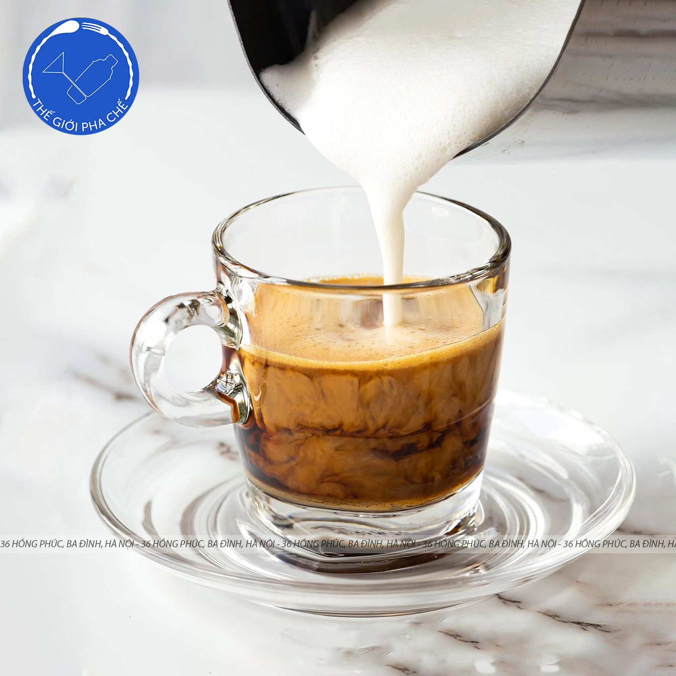 Ly thuỷ tinh Ocean Caffe Cappuccino (Bộ 6c kèm đĩa) 195ml - P02441 - TH Thái Lan - 3