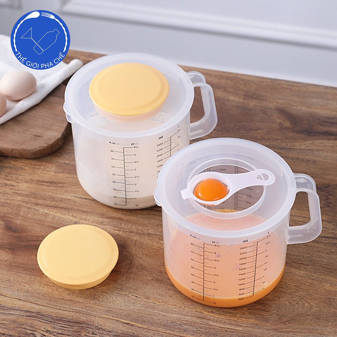 Ca nhựa đánh trứng có nắp 2.5l - 3