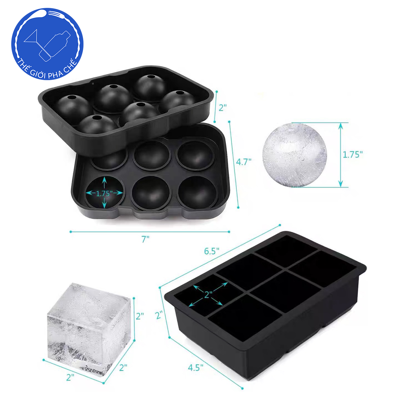 Khuôn Silicon Đá Viên Dáng Tròn  - 3