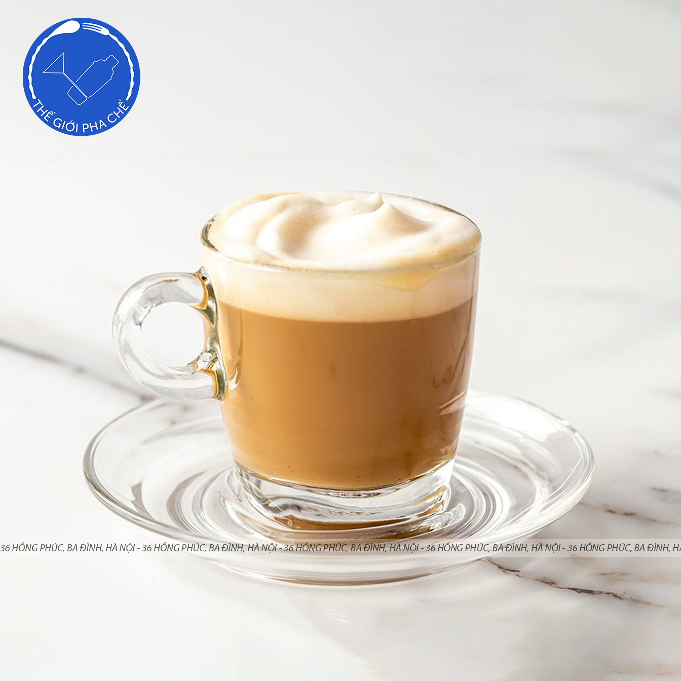 Ly thuỷ tinh Ocean Caffe Cappuccino (Bộ 6c kèm đĩa) 195ml - P02441 - TH Thái Lan - 2