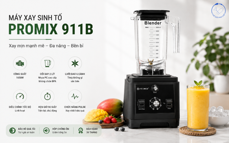 Đánh giá máy xay sinh tố Promix 911B chi tiết từ A-Z