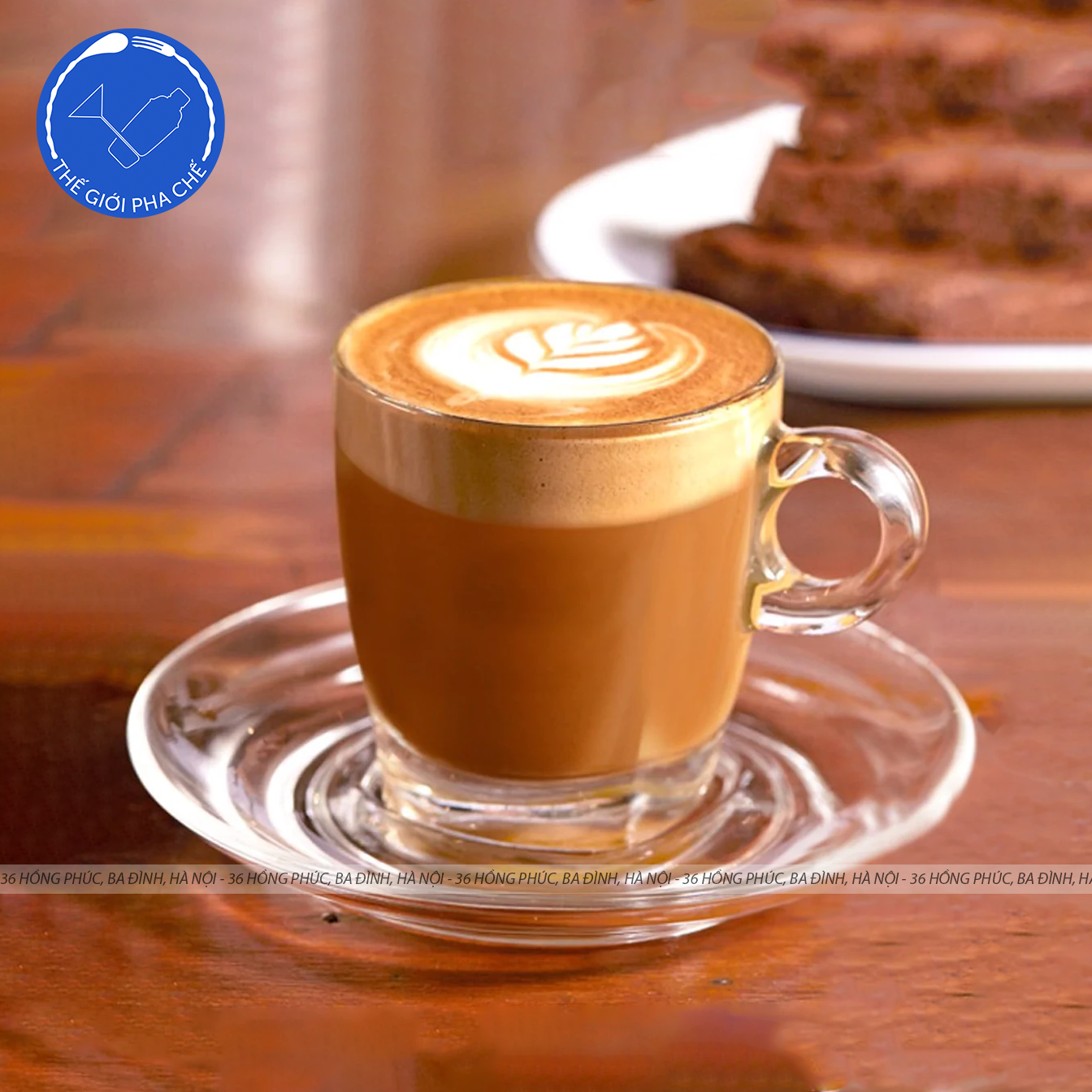 Ly thuỷ tinh Ocean Caffe Cappuccino (Bộ 6c kèm đĩa) 195ml - P02441 - TH Thái Lan - 6