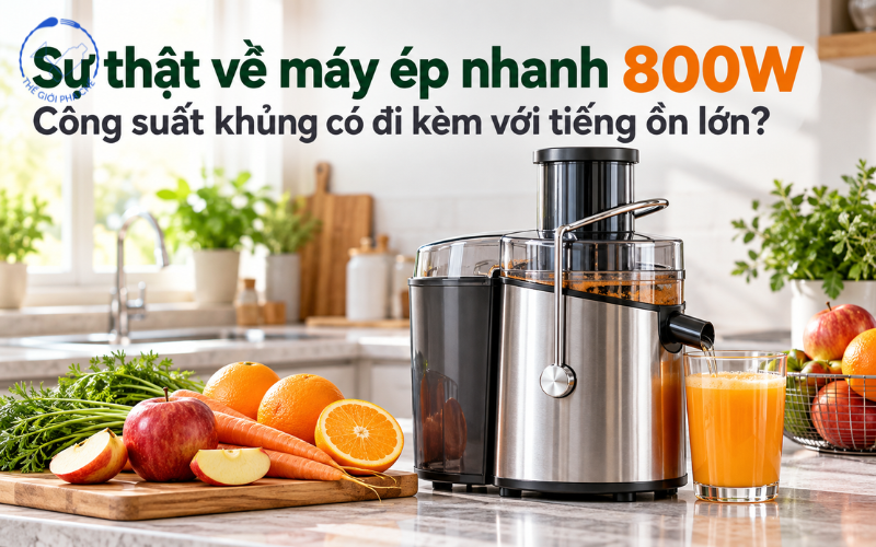 Máy ép nhanh 800W có gây tiếng ồn lớn không?