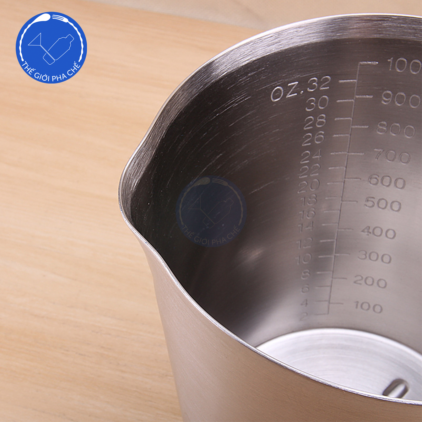 Ca đánh sữa inox có vạch đong (bên trong) - 2