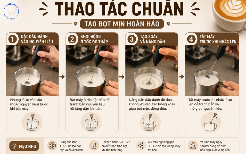 Cách sử dụng máy tạo bọt