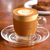 Ly thuỷ tinh Ocean Caffe Cappuccino (Bộ 6c kèm đĩa) 195ml - P02441 - TH Thái Lan
