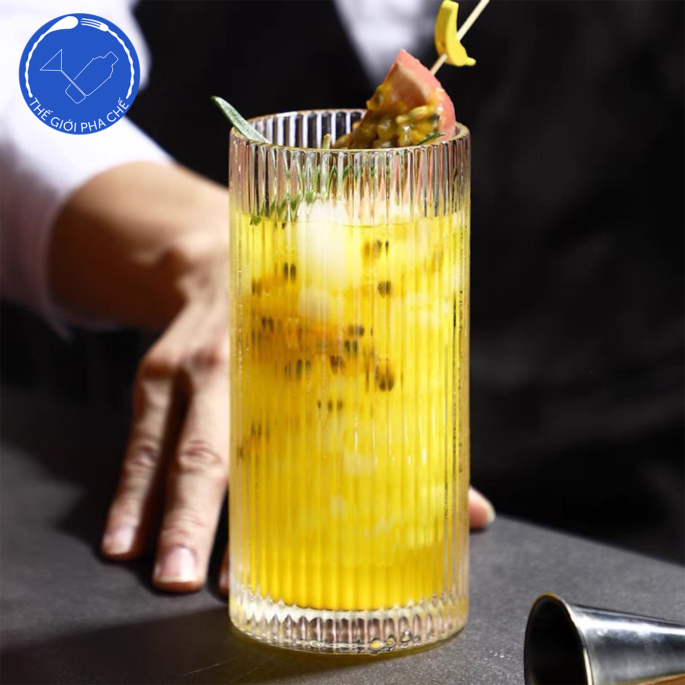 Ly thủy tinh kẻ sọc (Bộ 6c) 370ml - 314TH - Trung Quốc - 3