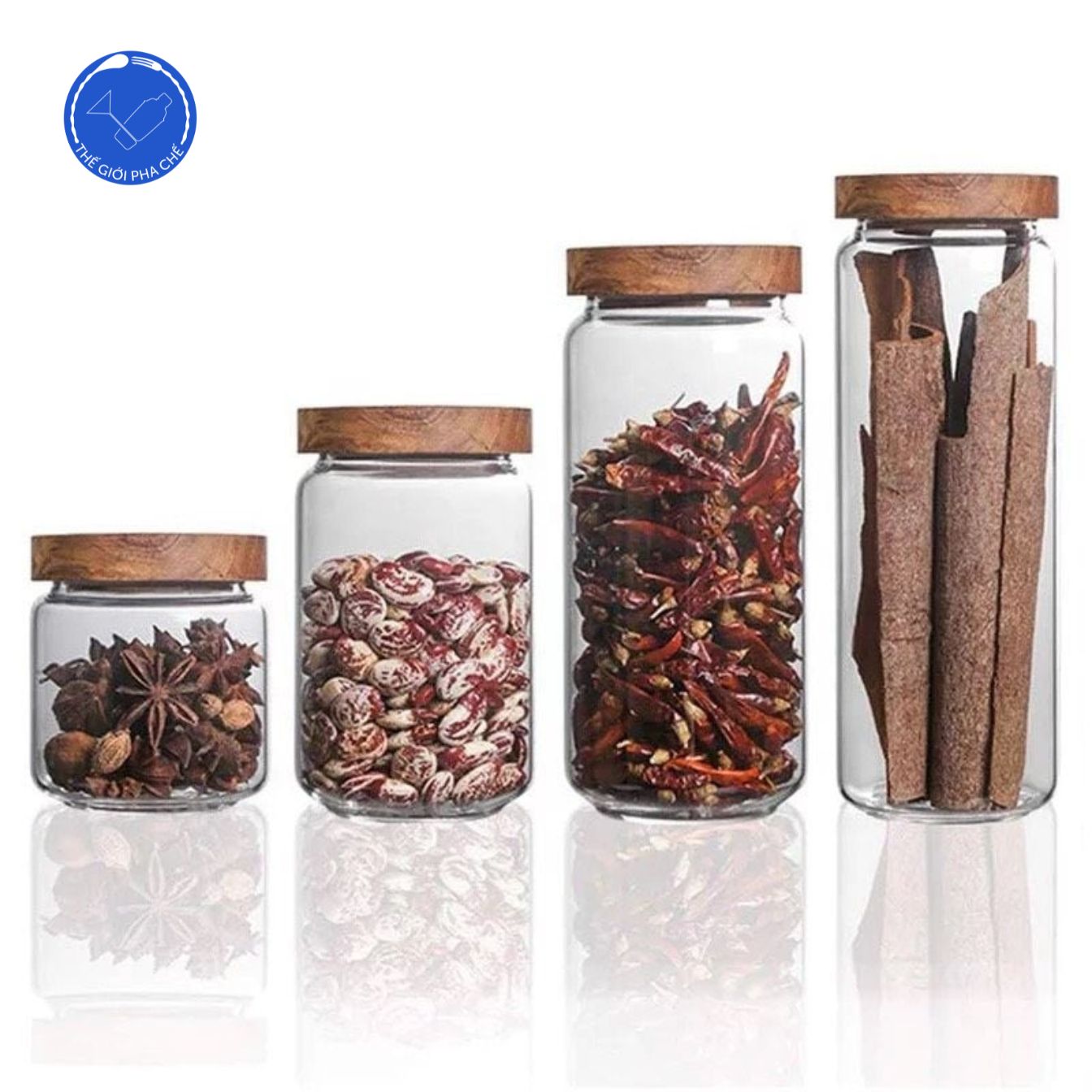 lọ thủy tinh nắp gỗ đậm 2