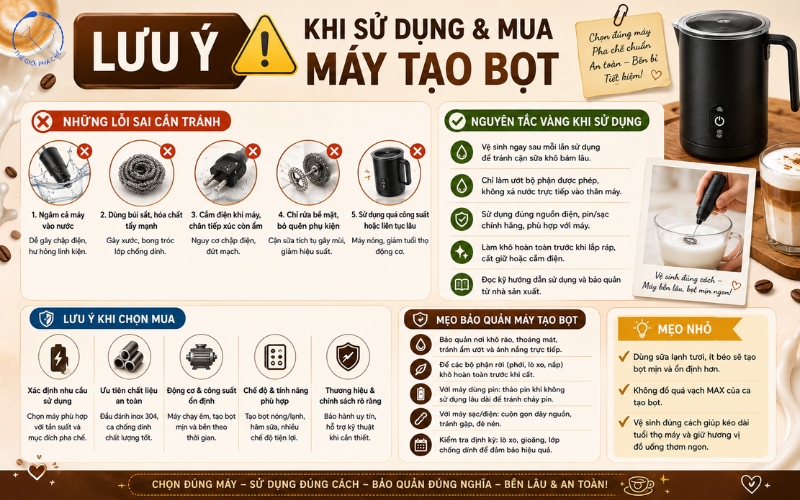 Lưu ý mua máy tạo bọt
