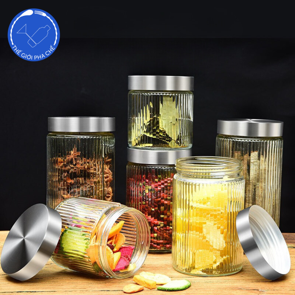 Lọ đựng thủy tinh kẻ nắp vặn (Cái) - Trung Quốc - 5