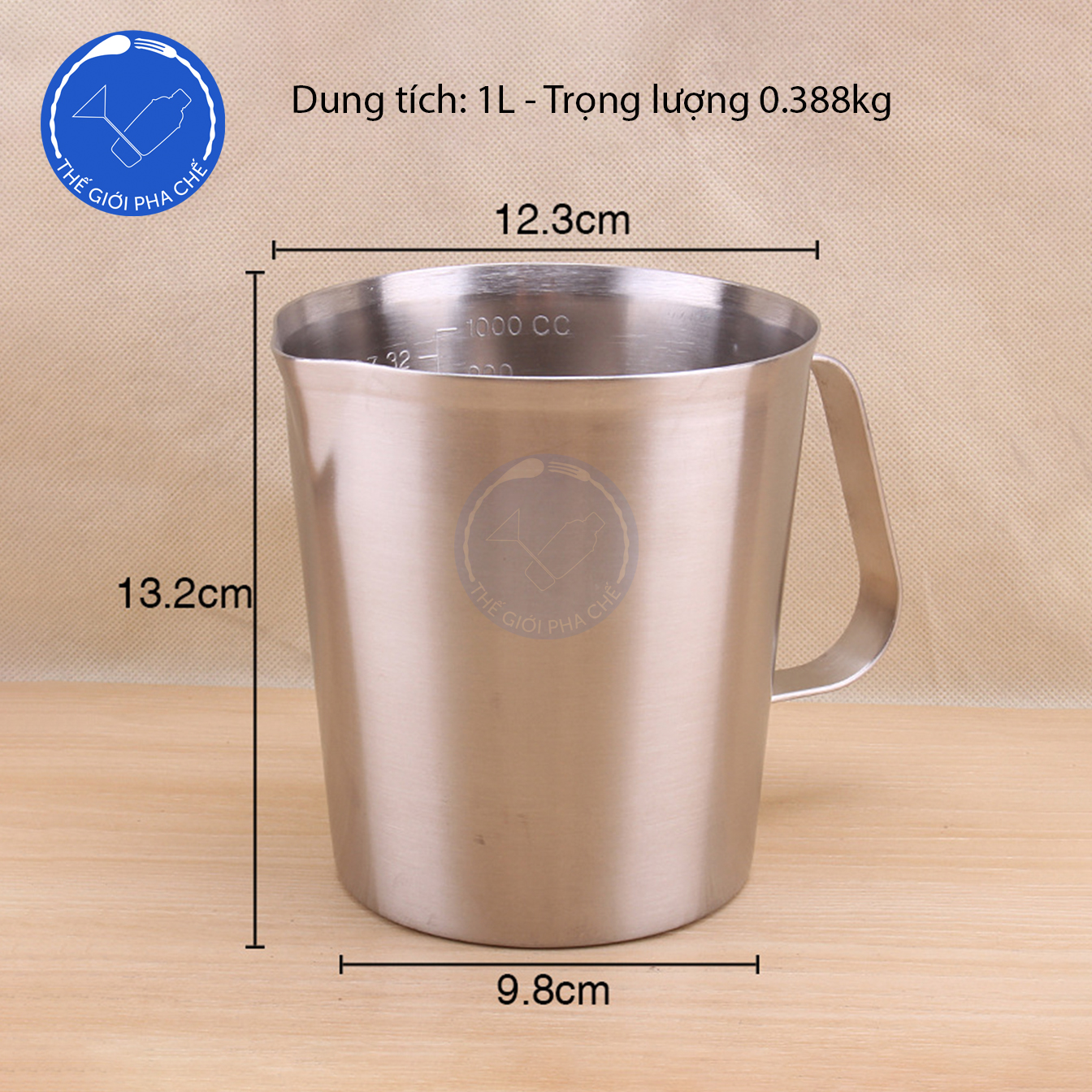 Ca đánh sữa inox có vạch đong (bên trong) - 7
