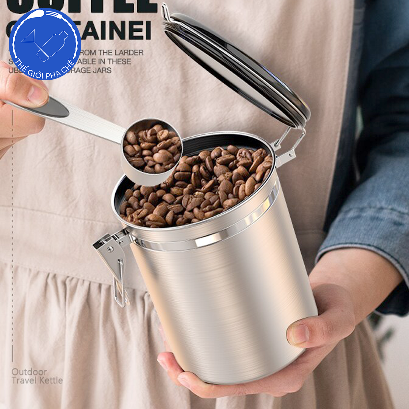 Hộp đựng cafe inox kèm thìa (Cái) - 2