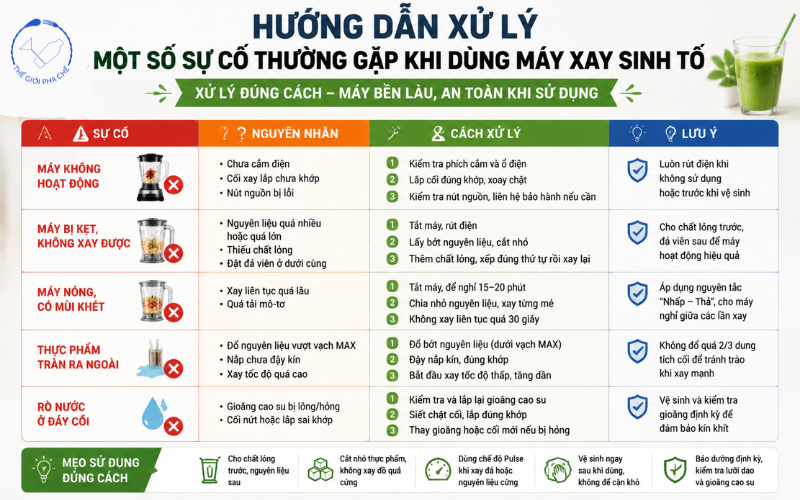 7 Lưu ý khi dùng máy xay sinh tố để tăng tuổi thọ máy