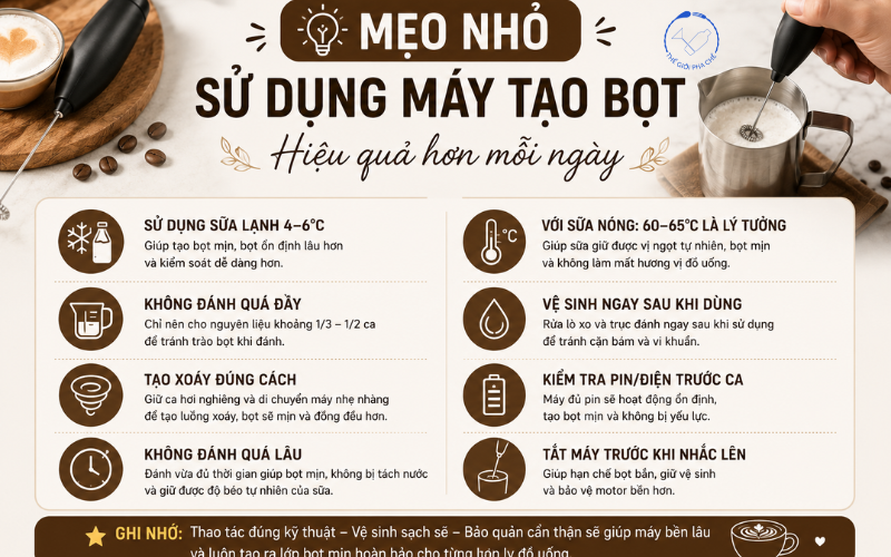 Mẹo sử dụng máy tạo bọt
