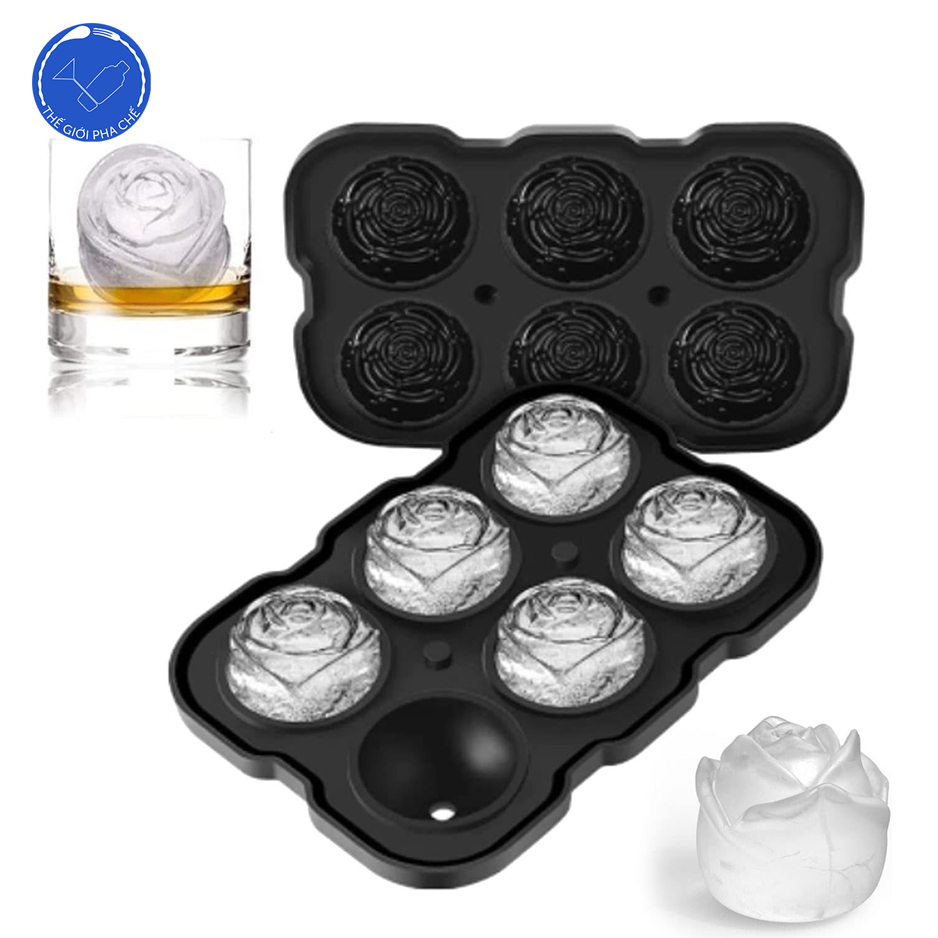 Khuôn Silicon Đá Viên Dáng Hoa Hồng - 4