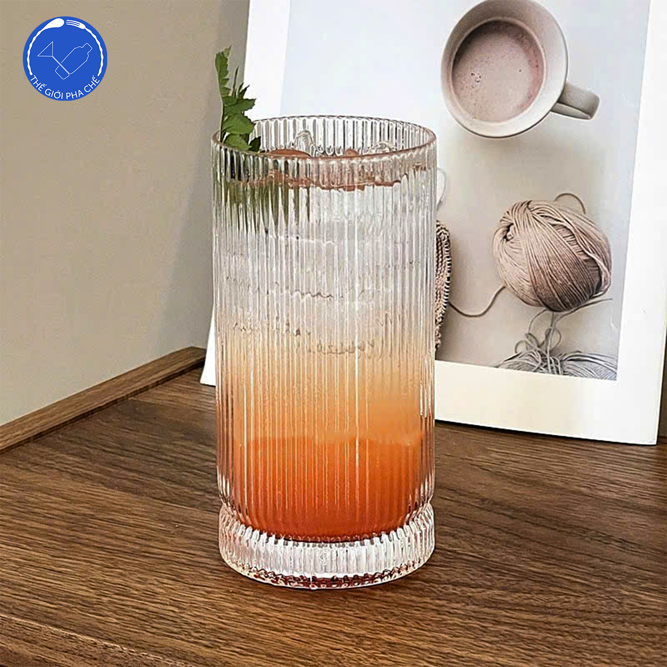 Ly thủy tinh kẻ sọc cao 450ml (Bộ 6c) -  814T - 2