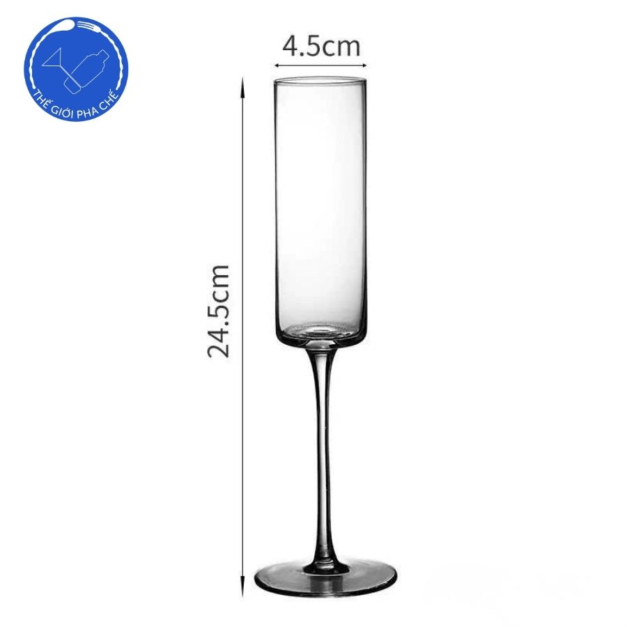 Ly champange ống vuông CH105 Bộ 6 cái 180ml