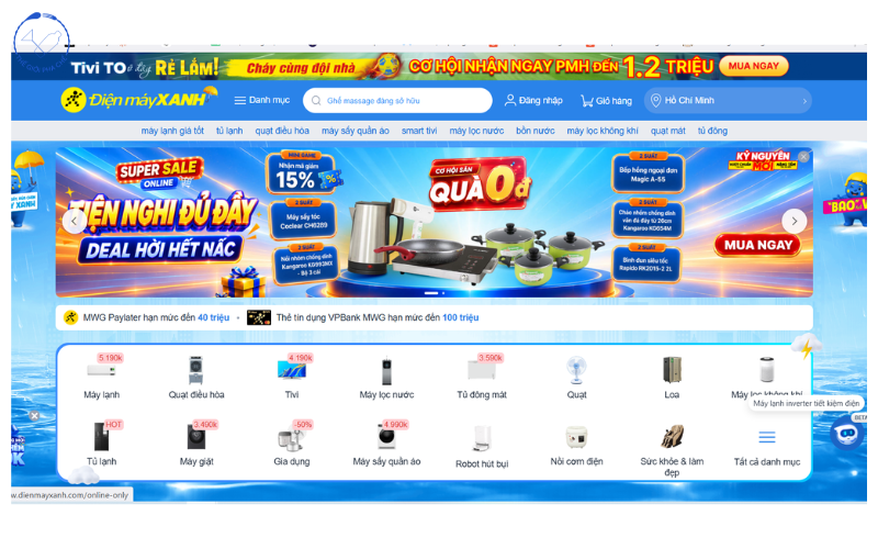 mua máy ở các cửa hàng điện máy