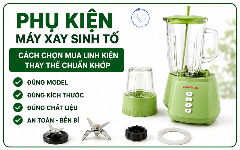 Phụ kiện máy xay sinh tố: Cách chọn mua linh kiện thay thế chuẩn khớp