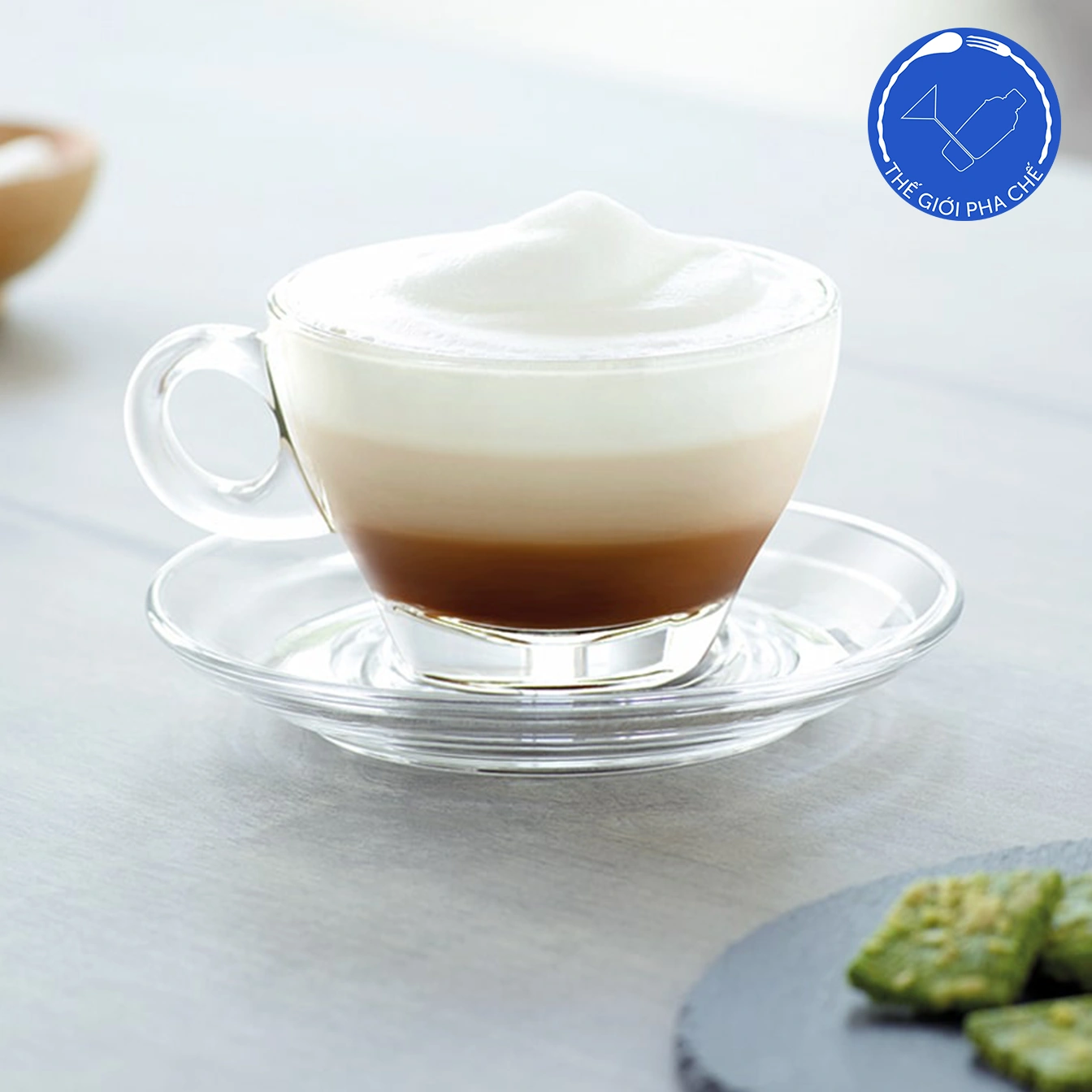 Ly thuỷ tinh Ocean Caffe Latte (Bộ 6c kèm đĩa) 260ml - P02443 - TH Thái Lan