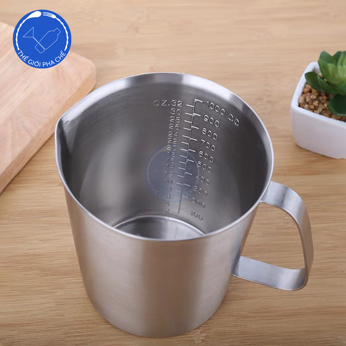 Ca đánh sữa inox có vạch đong (bên trong) - 5