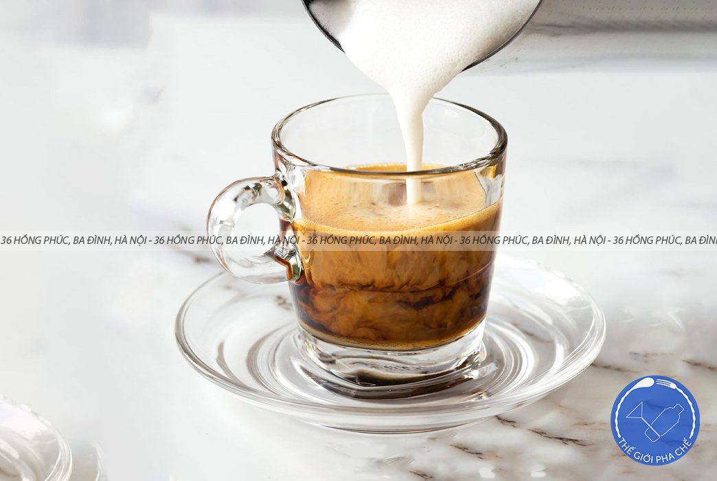Ly thuỷ tinh Ocean Caffe Cappuccino (Bộ 6c kèm đĩa) 195ml - P02441