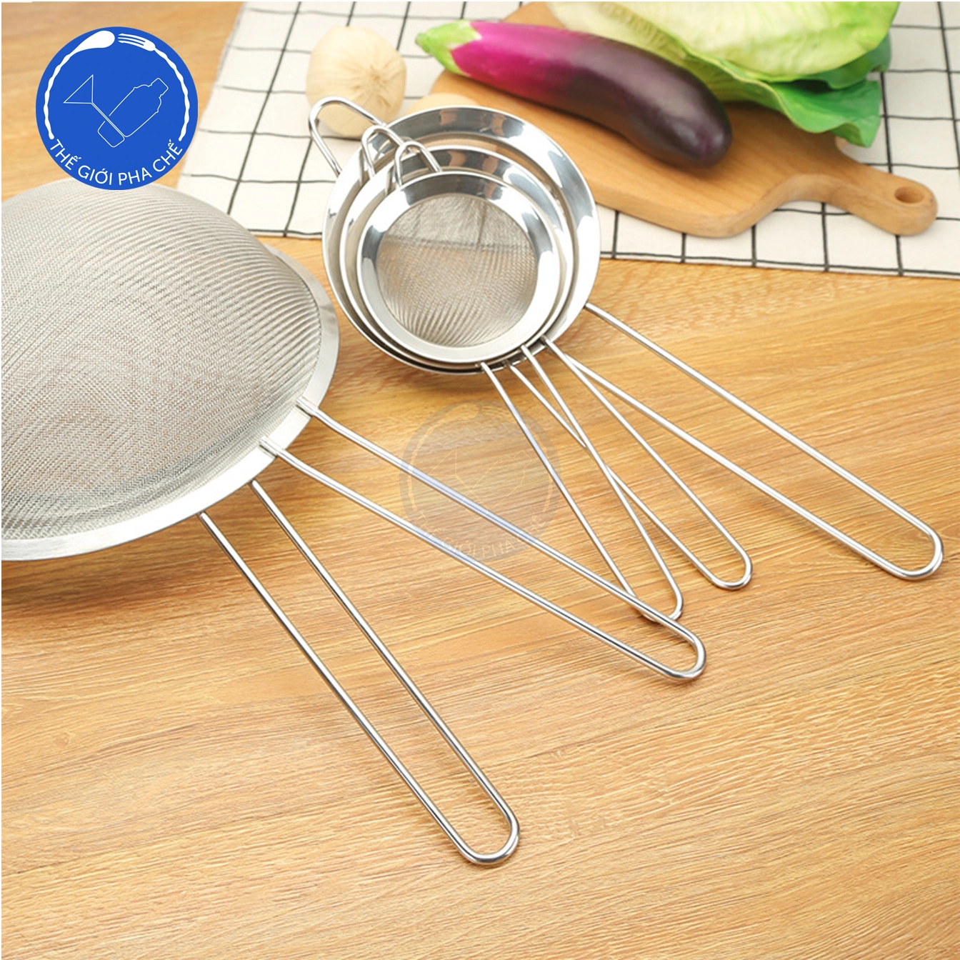 Vợt lọc chanh tròn inox (đủ size)
